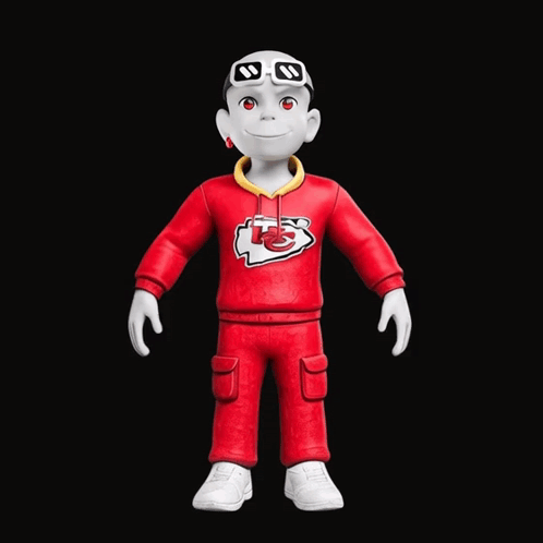Cartoon Character in Red Sweatshirt with KS