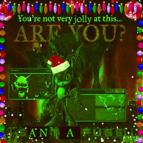 Cartoon Character In Santa Hat Saying Youre Not Very Jolly GIF