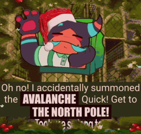 Cartoon Character in Santa Hat Says Oh No