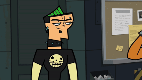 Cartoon Character in Skull Shirt