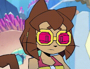 Cartoon Character in Sunglasses and Bikini