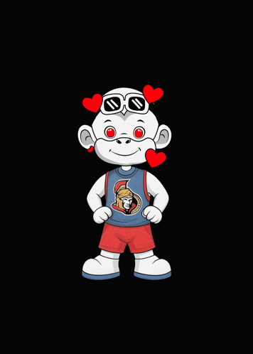 Cartoon Character In Sunglasses And Ottawa Senators Shirt GIF