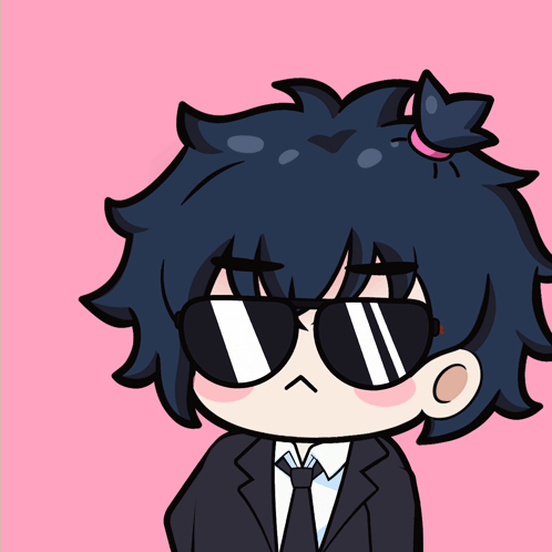Cartoon Character in Sunglasses and Suit