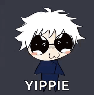 Cartoon Character in Sunglasses and Sweater Surrounded by Confetti Yippie
