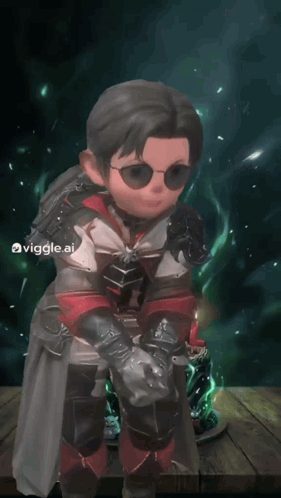 Cartoon Character in Sunglasses Holding Candle viggle.ai