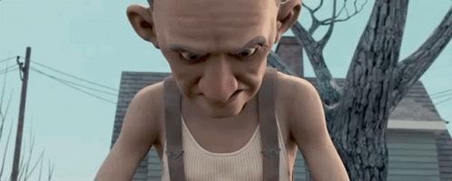 Cartoon Character in Suspenders and White Tank Top