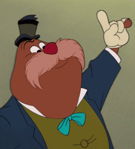 Cartoon Character in Top Hat and Bow Tie