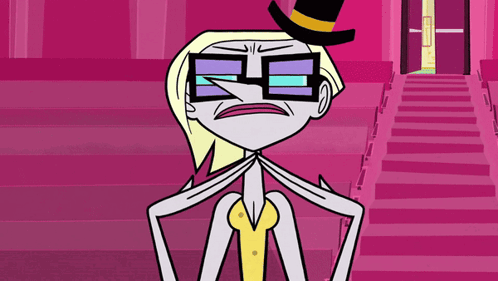 Cartoon Character In Top Hat And Glasses GIF