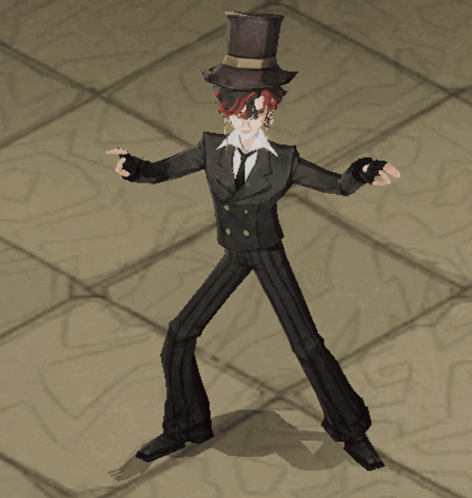Cartoon Character in Top Hat and Suit
