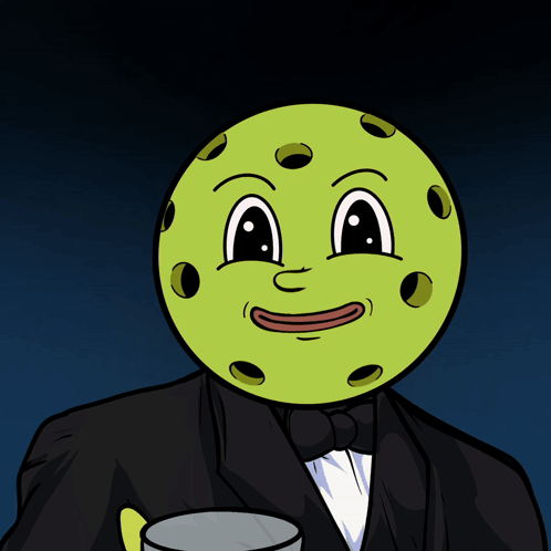 Cartoon Character in Tuxedo Holding Champagne Glass