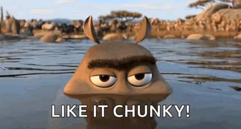Cartoon Character In Water Saying Like It Chunky GIF