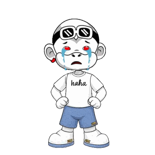Cartoon Character in White Shirt Saying Haha