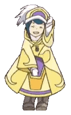 Cartoon Character in Yellow and Purple Outfit