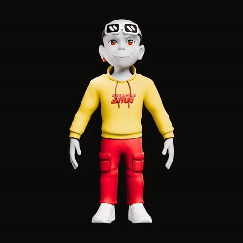Cartoon Character in Yellow Hoodie Says Shot