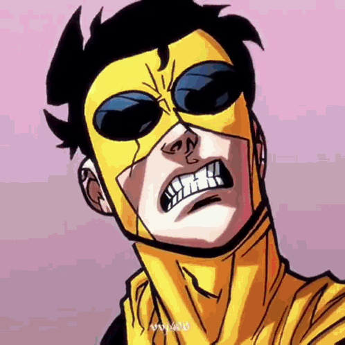 Cartoon Character In Yellow Mask And Sunglasses GIF