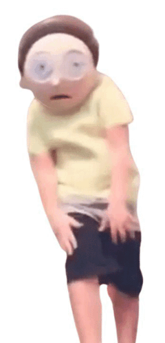 Cartoon Character In Yellow Shirt And Black Shorts GIF