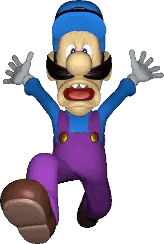 Cartoon Character Jumping in Air