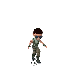 Cartoon Character Kicking Soccer Ball
