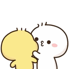 Cartoon Character Kissing Another with Heart