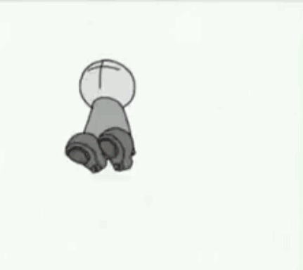 Cartoon Character Kneeling With Cross on Head