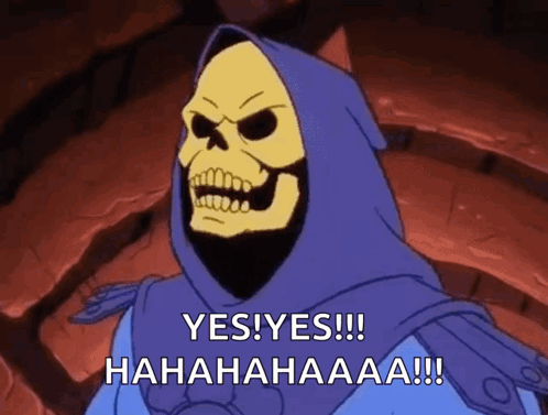 Cartoon Character Laughing in Front of Fire