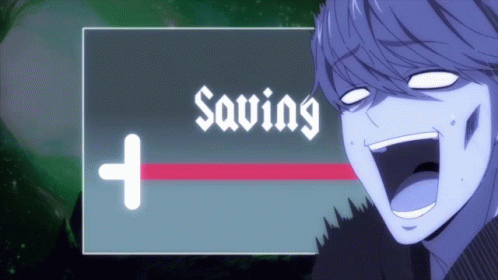 Cartoon Character Laughing In Front Of Sign Saving GIF