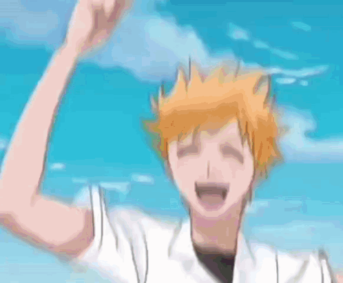 Cartoon Character Laughing With Fist in the Air