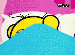 Cartoon Character Laying in Bed with Cartoon Network Logo