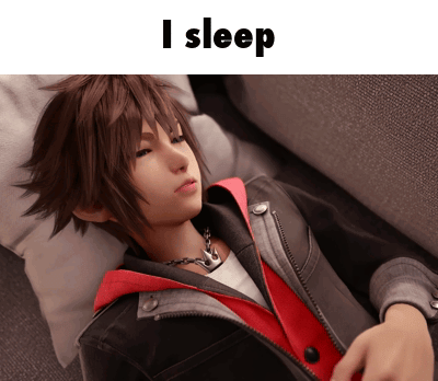 Cartoon Character Laying On Couch Saying I Sleep GIF