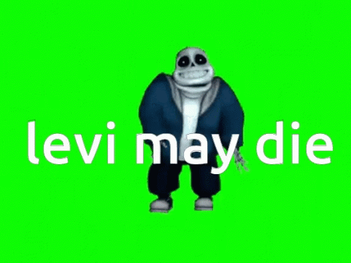 Cartoon Character Levi May Die On Green Background GIF