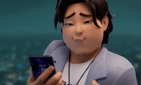 Cartoon Character Looking At 420 Phone GIF