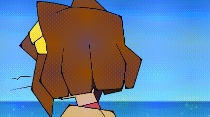 Cartoon Character Looking at Ocean