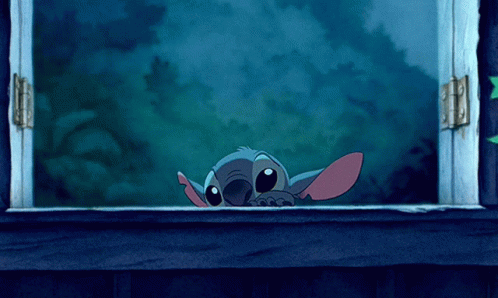 Cartoon Character Looking Out Window