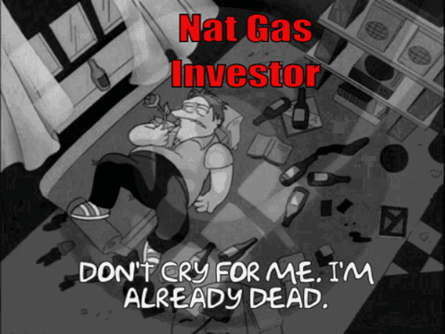 Cartoon Character Lying Down Nat Gas Investor