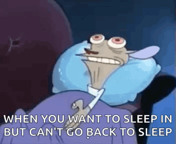 Cartoon Character Lying in Bed with Pillow