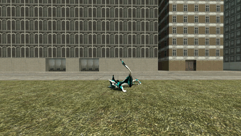 Cartoon Character Lying In Front Of Building GIF