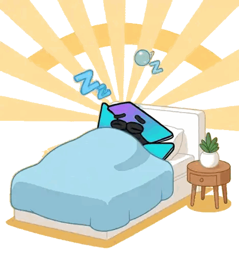 Cartoon Character Lying on Bed