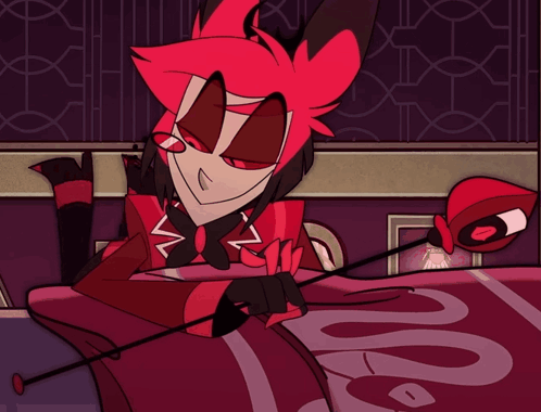 Cartoon Character Lying on Bed with Snake