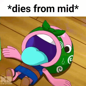 Cartoon Character Lying On Floor With Open Mouth GIF