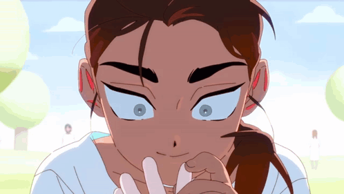 Cartoon Character Making Peace Sign