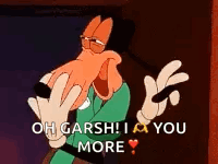 Cartoon Character Making Peace Sign Saying I Love You GIF