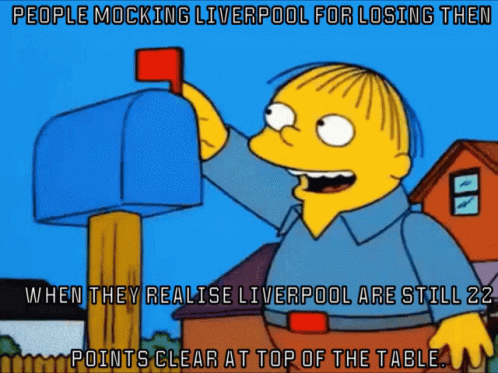 Cartoon Character Mocking Liverpool Loss