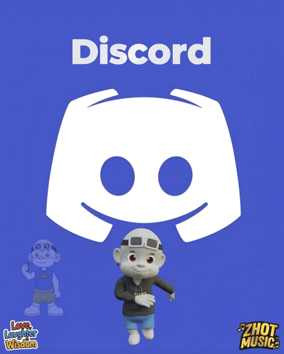 Cartoon Character Next to Discord Logo