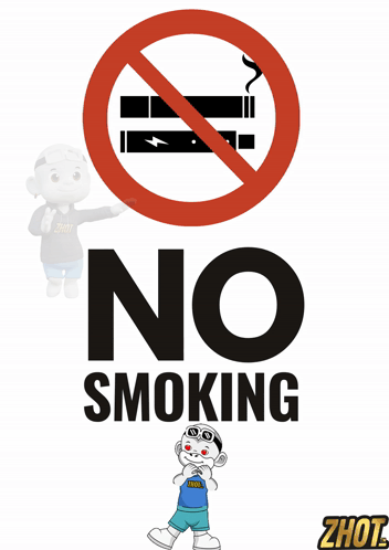Cartoon Character Next To No Smoking Sign GIF