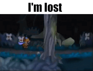 Cartoon Character Next To Tree Saying I'm Lost GIF