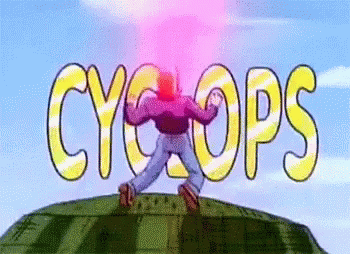 Cartoon Character on Green Cyclops Object