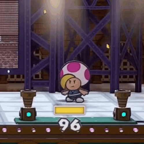 Cartoon Character on Stage with Score 96