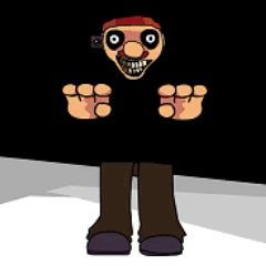 Cartoon Character Outstretched Hands Black Wall GIF