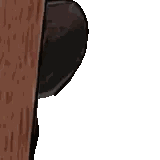 Cartoon Character Peeking Behind Wall