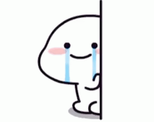Cartoon Character Peeking With Tears